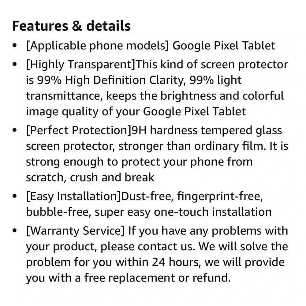 10.95" Screen Protector Compatible With Google Pixel Tablet 9H Hardness 2 Pack - Picture 5 of 7